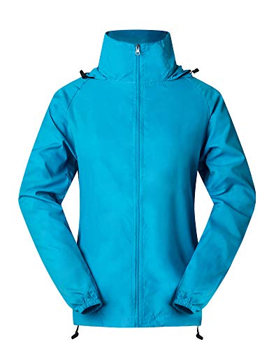 Spmor Women's Lightweight Waterproof Rain Jacket Packable Windbreaker Running Coat Pink 3XL