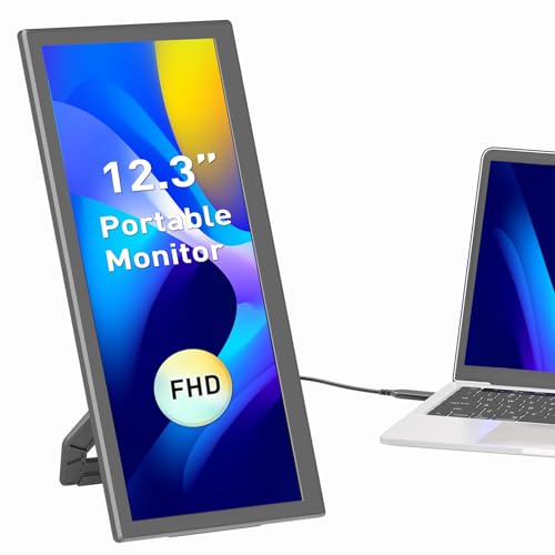 Maxfree L1 12.1" Portable Touch Screen Monitor with Dual Loudspeakers, 10-Points Touch IPS 60Hz FHD for Windows/Mac Laptop, PC, Switch, Android Phone, Xbox, PS4/5