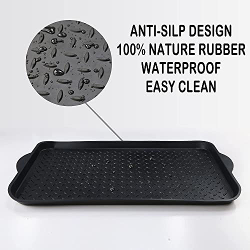 Matace 1 Pack Rubber Small Boot Tray for Entryway,Boot Mat,Shoe Tray,Shoe Mat for Indoor and Outdoor Use, 27.95"x 15.74" (Pack of 1)