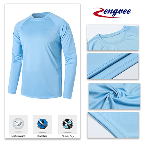 ZENGVEE 3 Pack Men's Sun Protection Long Sleeve Fishing Shirts UPF 50+ Quick Dry Swim Shirts for Hiking,Athletic,Running,Workout,Outdoor(Gray Blue Darkgray,XL)