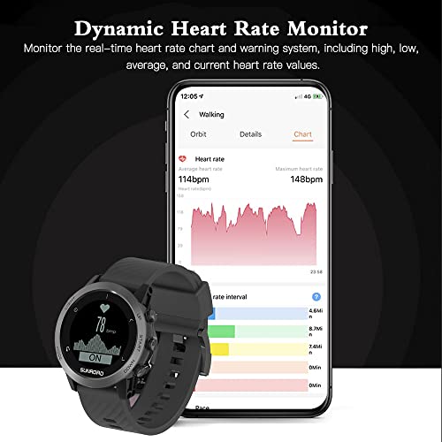 GPS Sports Watch Fitness Wrist Watch with Heart Rate Monitor 100M Water sistant for Running Swimming Cycle Climbing