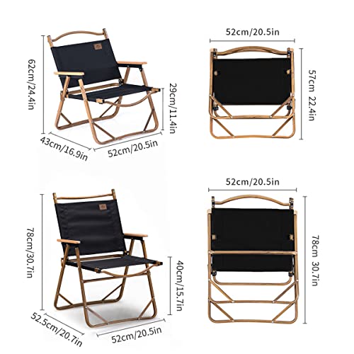 Naturehike MW02 Foldable Chair - Outdoor Furniture Kermit Aluminum Portable Folding Chair Great for Camping Picnic Park (Black, Regular)