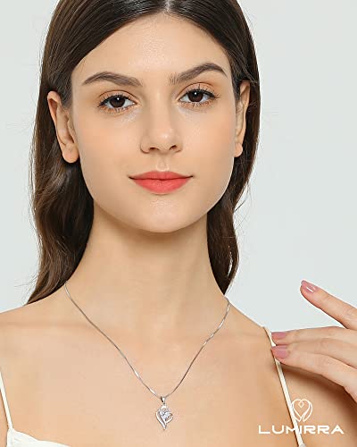Gift Necklace for Daughter from Mom Dad, Graduation Necklace for Daughter, Best Unique Jewelry Birthday Presents 1 Carat Moissanite Diamond Handmade Silver Necklace with 2 Silver Chain for Adult Girls