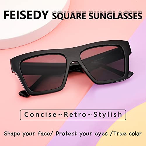 FEISEDY Vintage Square Sunglasses Women Trendy Retro Fashion Shades UV400 Protection B4113