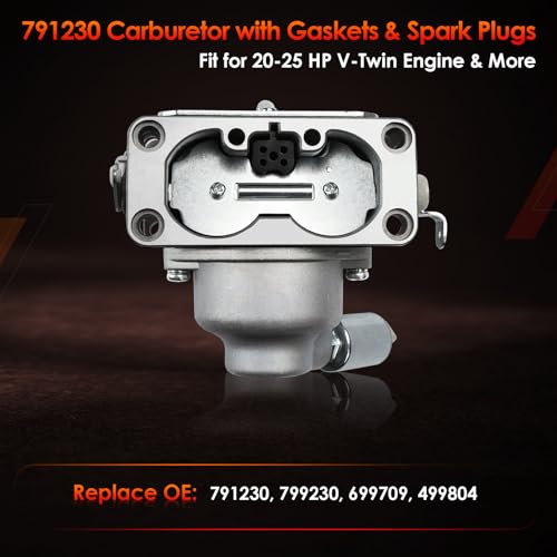 791230 Carburetor, Compatible with 20HP 21HP 23HP 24HP 25HP 4 Cycle V-Twin Engines 405777 406777 407777, John Deere MIA10632 LA150 LA130 L120 with Filters, Replaces#: 799230, 699709, 499804