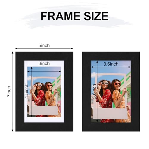 Vittanly 4x6 Picture Frame, Display Pictures 3.5x5 with Mat or 4x6 without Mat, Engineered Wood with Shatter Resistant Plexiglass, Photo Frame for Wall or Table Top Display, Rose Red, 1 Pack