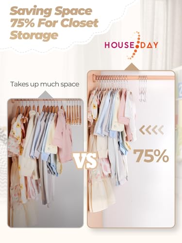 HOUSE DAY Premium Baby Velvet Hangers 20 Pack for Kids, Non Slip Baby Clothes Hangers for Closet, 11 Inch Children's Hanger Space Saving on Baby Organization, Gray