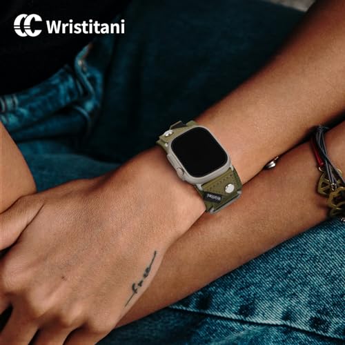 Wristitani Compatible With Band, 49mm 45mm 44mm 42mm 41mm 40mm 38mm Replacement Straps for iWatch Series Ultra/8/7/6/SE/5/4/3/2/1 for Men Women (ArmyGreen, 42/44/45/49mm)