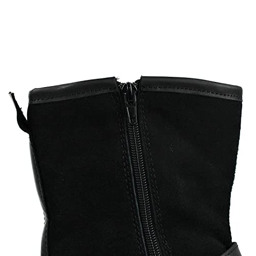 OSSTONE Moto Boots for Men Designer Fashion Zipper-up Leather Chukka Western Boots Casual Shoes OS-5008-1-H-Brown US 12