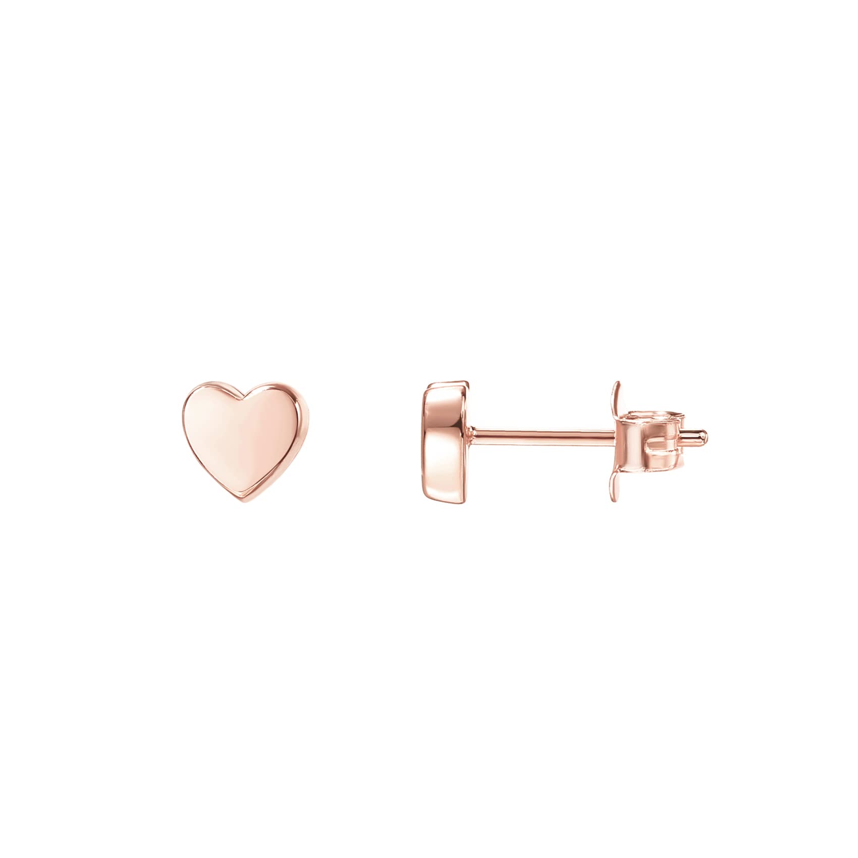 PAVOI 14K Rose Gold Plated 925 Sterling Silver Earrings | Tiny Heart Stud Earrings | Gold Stud Earrings for Women