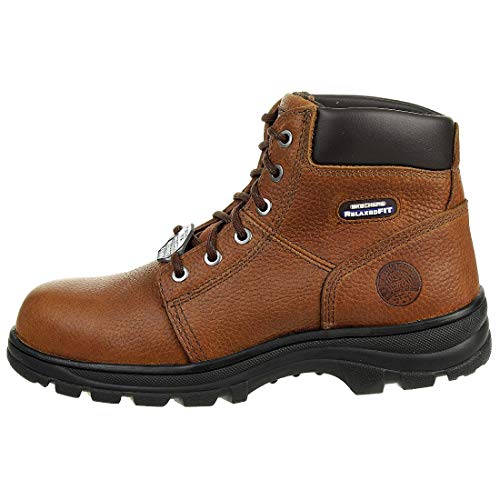 Skechers Mens Workshire Safety Boots Lace Up Casual Work Brown 8 US