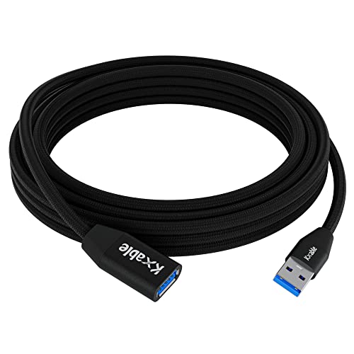 Kxable USB 3.0 Active Fiber Optical 75 Feet Extension Cable, High Speed 5Gbps Data Transfer, Supports USB 3.0 & 2.0, Compatible with Webcam, USB Hub, VR, Hard Drive, Printer