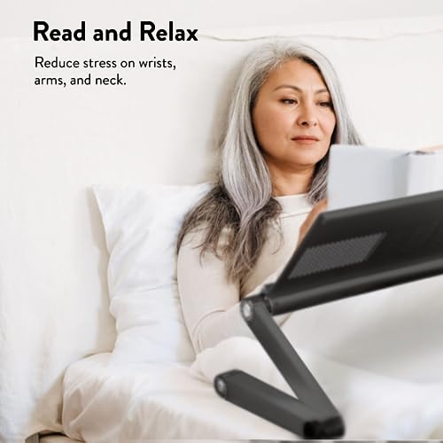 Adjustable Book Holder Stand & Laptop Stand, Portable Book Stand, Reading Book Stand Cookbook Stand, Metal Recipe Book Holders for Reading Hands Free