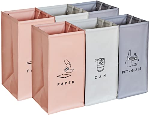 ECOWAN LIVING 54L Recycle Bins for Kitchen, Indoor Recycling Bins, Recycle Bins for Home, Recyclable Waste Trash Sorting Organizer, Reusable Waterproof Anty-Deformation Design, Pack of 3 Bags