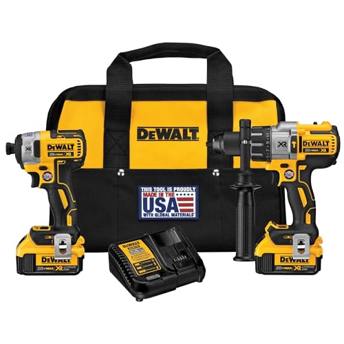 DEWALT DCK299P2 20V MAX XR 5.0Ah Premium Cordless Hammerdrill & Impact Driver Combo Kit with DEWALT DWA2FTS100 Screwdriving and Drilling Set, 100 Piece