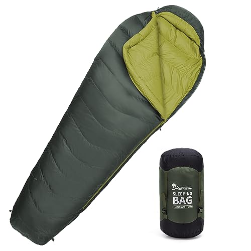 MOUNTAINTOP Down Fill Sleeping Bag for Adults Ultralight Backpacking Sleeping Bag Comfort with Compression Sack - 4 Seasons for Camping Hiking Traveling