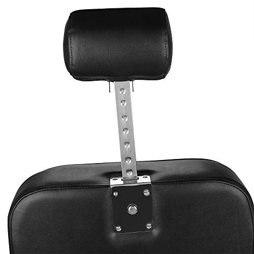 Winado Heavy Duty Reclining Barber Chair with Headrest & Supports up to 500lbs & 360 Degrees Rolling Swivel, Professional Vintage Salon Spa Chair for Hair Stylist, Black