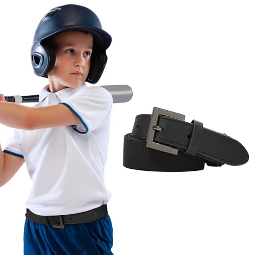 Kajeer Youth Baseball Belt, Classic Boys Softball Belts Elastic Adjustable White Kids Belt for Boys Girls