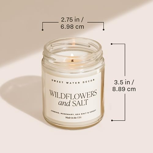 Sweet Water Decor Married Scented Candles - Soy Candle in Jasmine Rosemary Sea Salt & Honey Scent - 100% Cotton Wick In My Married Era Wedding Candle with 40 Hours Burn Time - Just Married Candle 9oz