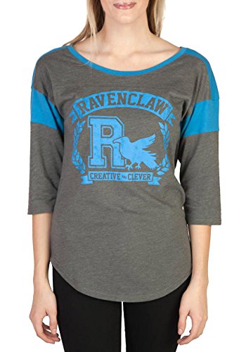 Harry Potter Ravenclaw Raglan Athletic Tee Shirt (Small) Charcoal Heather