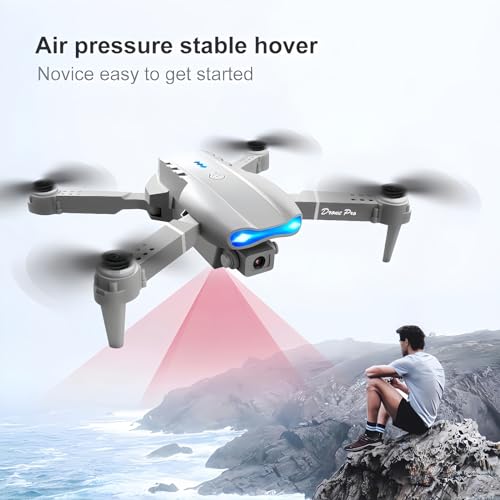 Drone with 1080P Dual HD Camera - 2024 Upgradded RC Quadcopter for Adults and Kids, WiFi FPV RC Drone for Beginners Live Video HD Wide Angle RC Aircraft, Trajectory Flight, Auto Hover, 2 Batteries ,Carrying Case.