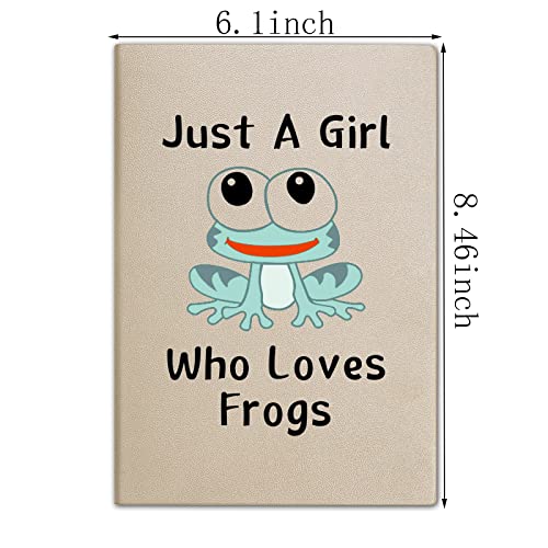 LBWCER Just A Girl Who Loves Frogs Leather Journal Notebooks Frogs Lover Gifts for Women Unique Girl Notebook for Writing Notes With Cute Frogs Cover Frogs Leather Journal Notebook (Frogs)