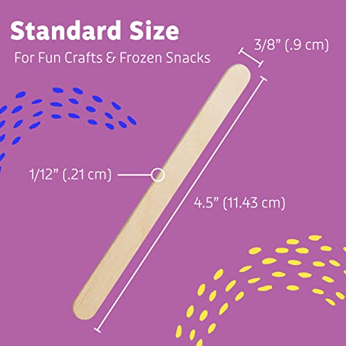 Artlicious 1000 Pcs Wood Craft Sticks, Popsicle Sticks for Crafts, Icecream Sticks, Wooden Dowel, Wax Sticks, Tongue Depressors