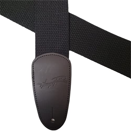 Henry Heller Guitar Strap (HDH-01), Black - Feather Design