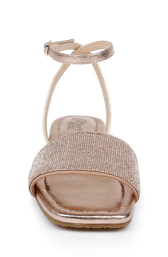 Jewel Badgley Mischka Hadley Flat Sandals with Ankle Strap