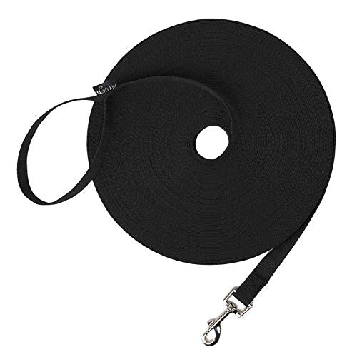 HIKISS Long Dog Leash Obedience Recall Training Agility Lead with Thickening Material for Large Dog - 15ft 20ft 30ft 50ft 100ft Training Leash(Green 20ft)