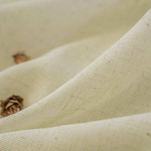 OYRING Pinch Pleated Curtains Light Filtering and Privacy Protection, Faux Linen Curtains Panels Drapery for Living Room Bedroom 84 W x 108 L Inch Easy Hanging with Hooks (1 Panel, White)