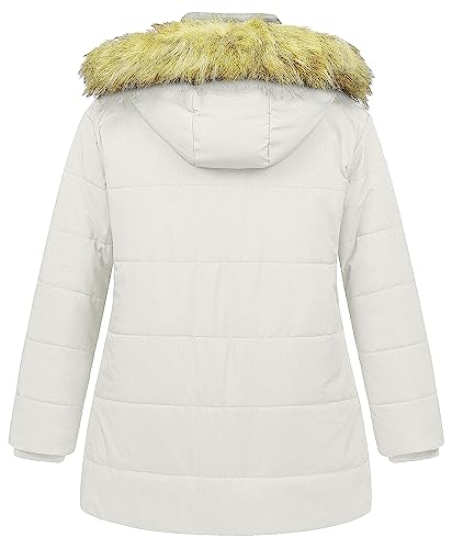 Chrisuno Women's Plus Size Hooded Warm Winter Parka Coat Long Thichkened Winter Jacket Puffer Jacket Army Green 1X