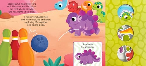 Little Hippo Books Dino Friends | Interactive Toddler Books with Wooden Toys for Kids | Dinosaur Board Books & Kids Books | Dinosaur Baby Book and Baby Toy