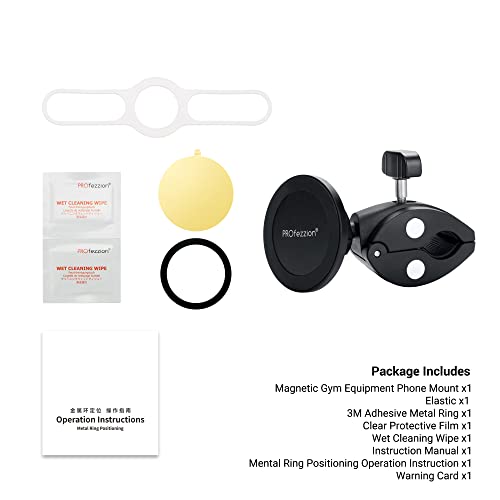 Phone Holder Mount Magnetic Accessories: Fitness Equipment Gym Motorcycle Handlebar, Exercise Bike, Treadmill, Stroller, Cart, for Magsafe iPhone 16 15 14 13 12 Plus Pro Max & All Phone Stand Clamp