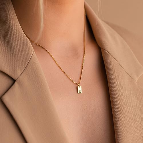 JSJOY Dainty Silver Necklace for Women 925 Sterling Silver T Necklace Simple Initial Tag Necklace Anniversary Jewelry Birthday Christmas Gifts for Teen Mom Wife