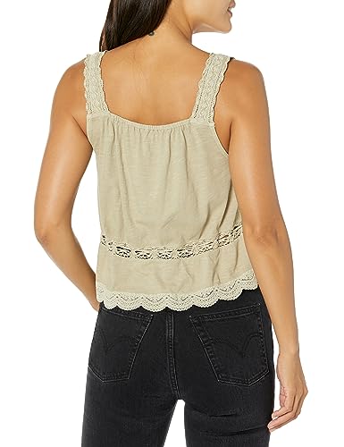 Lucky Brand Women's Vintage Embroidered Lace Bubble Tank, Seneca Rock