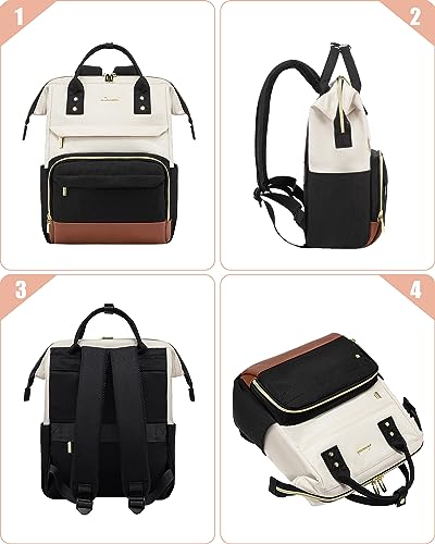 LOVEVOOK Mini Backpack for Women, Small Backpacks Purse, College Bookbag for School, Fashion Bag for Travel Work Gift, Lightweight Daypack, Beige-Black-Brown