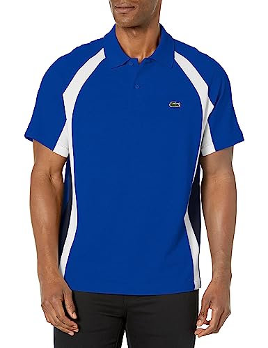 Lacoste Men's Short Sleeve Relaxed Fit Petit Pique Colorblock Polo Shirt, PH5583-CJL-S