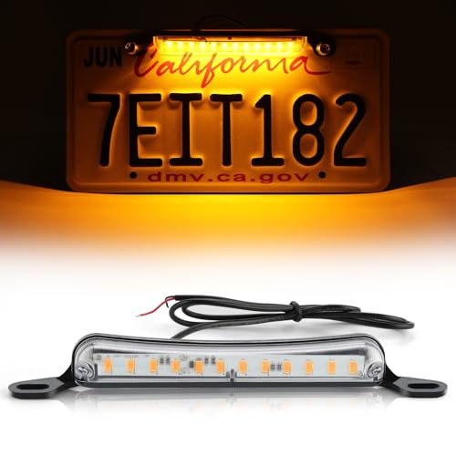 LivTee License Plate Light, Extremely Bright LED License Plate Lights Assembly for Trailer UTV ATV Truck RV Boat, Amber