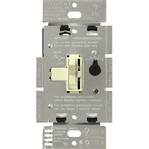 Lutron Ariadni/Toggler LED+ Dimmer | 150-Watt, Single-Pole/3-Way | AYCL-153P-AL | Almond