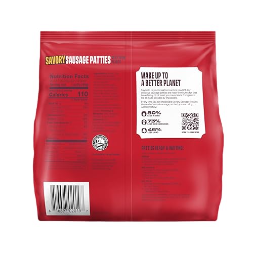 Impossible™ Sausage Patties Made From Plants, Savory, Frozen, Fully Cooked, 8 Patties, 12.8 oz