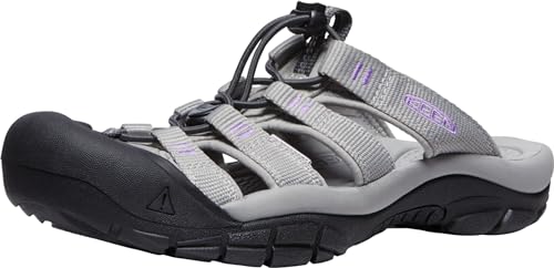 KEEN Women's Newport Closed Toe Slip On Sandals, Drizzle/English Lavender, 10.5