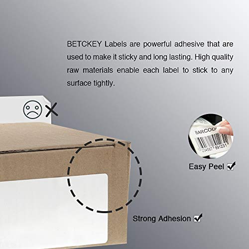 BETCKEY - 3" x 2" (76 mm x 51 mm) Multipurpose & Shipping Labels Compatible with Zebra & Rollo Label Printer,Premium Adhesive & Perforated [1 Rolls, 750 Labels]