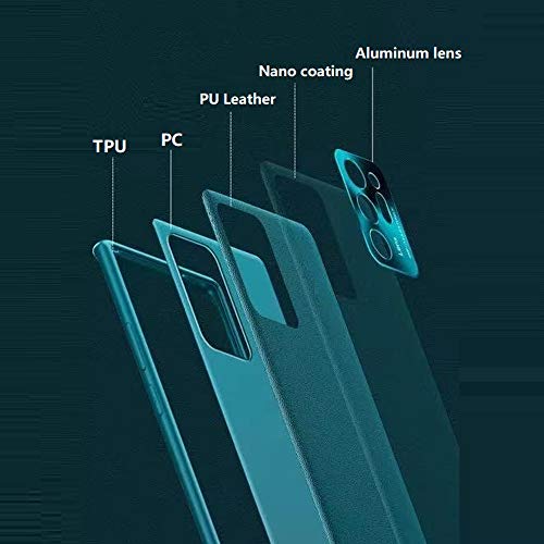 XLHLKP Case for Galaxy Note 20 Ultra, Samsung Galaxy Note 20 Ultra Case 5G,Leather Quality with Full Lens Back Slim Case for Samsung Note 20 Ultra Case Anti-Drop (Blue)