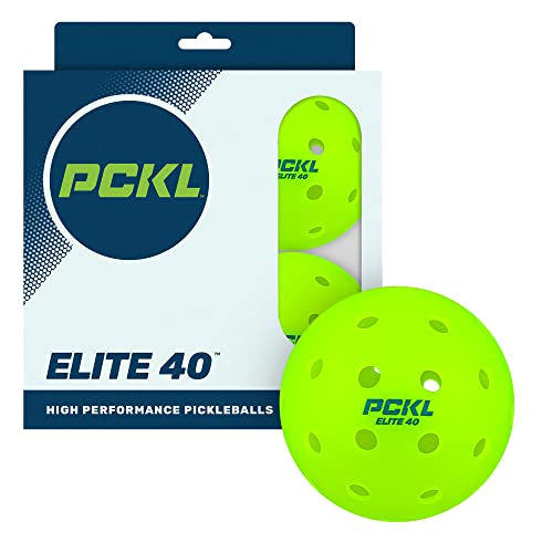 PCKL Elite 40 Pickleball Balls Cold Weather Rated | Tournament and Competition Ball | 4 Pack of Balls | 50 Pack | 100 Bulk Pack | USA Pickleball Approved (4 Pack, Neon Green)