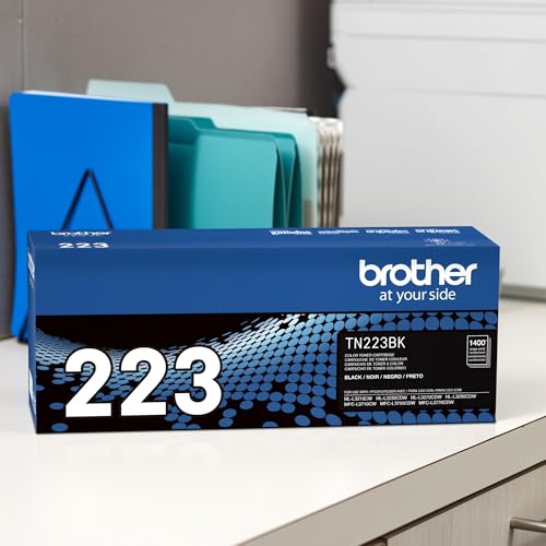 Brother Genuine TN223BK, Standard Yield Toner Cartridge, Replacement Black Toner, Page Yield Up to 1,400 Pages, TN223, Amazon Dash Replenishment Cartridge