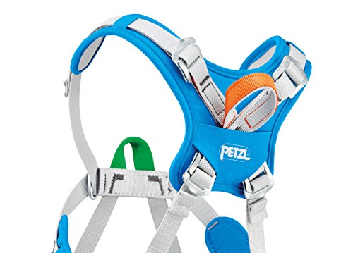PETZL OUISTITI Kids' Harness - Comfortable, Full-Body Rock Climbing Harness for Children Less Than 30kg/66 lbs - Blue - One Size