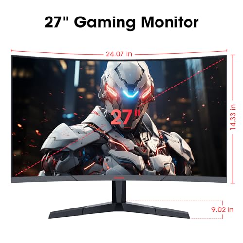 KOORUI 24 inch Curved Monitor, Full HD 1080P Curved Computer Monitor, 1500R, 75Hz Monitor, HDMI VGA, Tilt Adjustment, LCD Monitor, Eye Care, Black 24N5CA