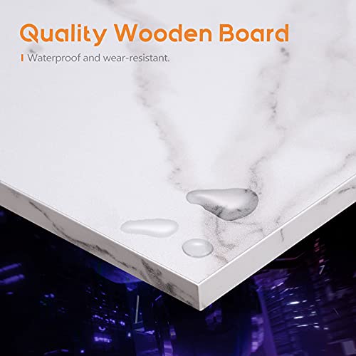 Casaottima Gaming Desk L Shaped Computer Desk, Corner Desk for Home Office with Monitor Stand 58", Laminated Marble