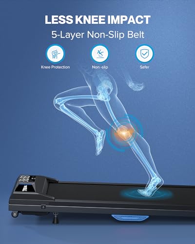 Walking Pad with 10% Incline, Walking Pad Treadmill 300lb Capacity, [Voice Control] Works with KINOMAP WELLFIT APP, 2.5HP Running Pad Small Treadmill for Home Office Apartment
